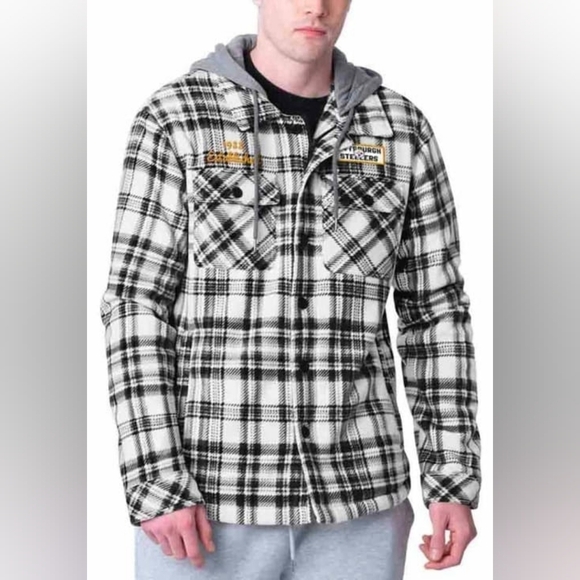 NFL Pittsburgh Steelers Kickoff Black Medium Weight Sherpa Jacket Men's Size Xl. - Picture 1 of 10